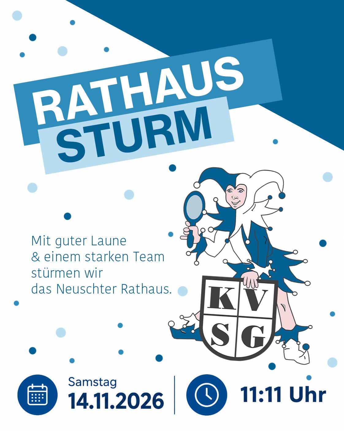Rathaussturm-Plakat, Samstag 14.11.2026, 11:11 Uhr, Rathaus Bad Neustadt a. d. Saale